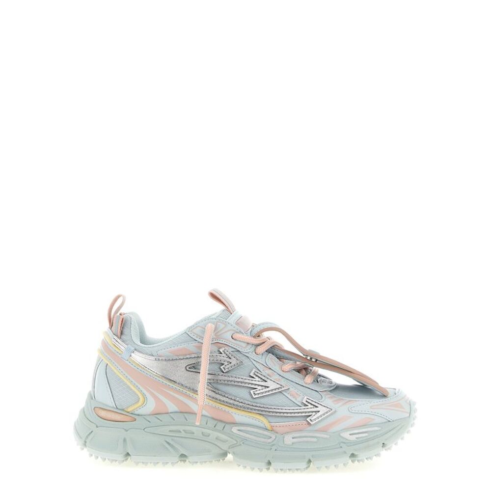 Off-White Blue Polyethylene Athletic Women's Sneakers